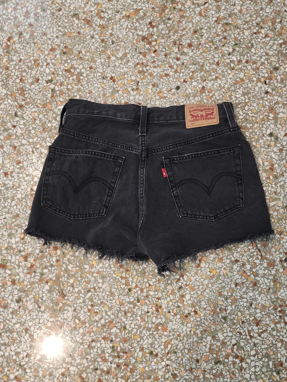 Levi's 501 Black High-Rise Cutoff Denim Shorts